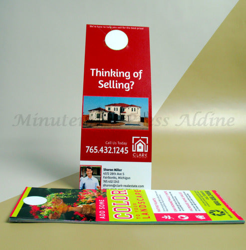 <img src=”Door-Hangers-Marketing-Prints-for-Sale.jpg” alt=”Custom Door Hangers with a home image on the background and 