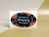 <img src=”Oval-Sticker-Printing.jpg” alt=”Custom Oval Stickers with black color and flowers on the background and "Fueled by Happy Thoughts" text in center”>