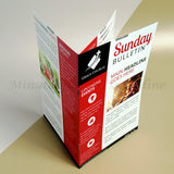 <img src=”Booklet-Printing-Custom-Booklet.jpg” alt=”Custom Booklets with colored front page and "Sunday Bulletin" text on the top front page”>