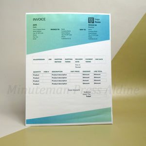 <img src=”Custom-Carbonless-NCR-Forms-Minuteman-Press-Aldine.jpg” alt=”Full Color Carbonless NCR Forms with blue and green bands in top and bottom”>