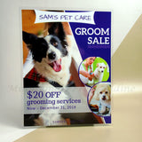 <img src=”Poster-printing-Custom-quality-poster-prints.jpg” alt=”Custom Posters with Lamination with dogs images on the background and "GROOM SALE" text in top right corner”>